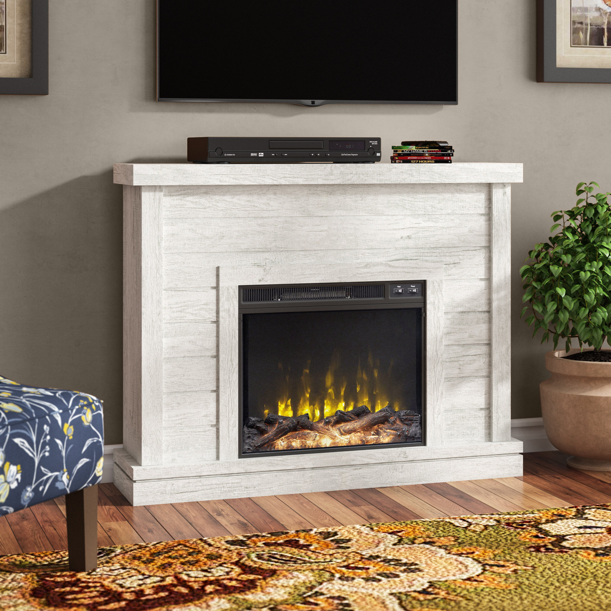 Sand & Stable™ Alaya 47.38'' W Electric Fireplace & Mantel Package